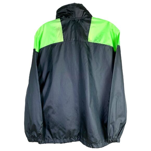 Columbia Windbreaker Jacket Women M Black Radial Sleeve Patent Half Zip 1980s - Picture 3 of 11